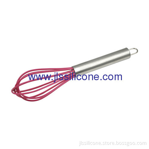 Small Size Stainless Steel Handled Silicone Egg Whisk 